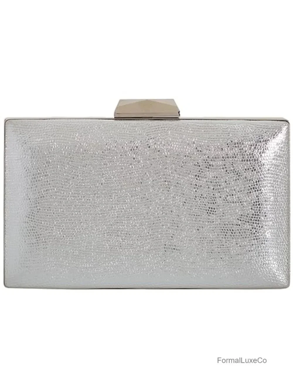 Metallic Material Hard Case Evening Party Clutch with Crossbody Chain